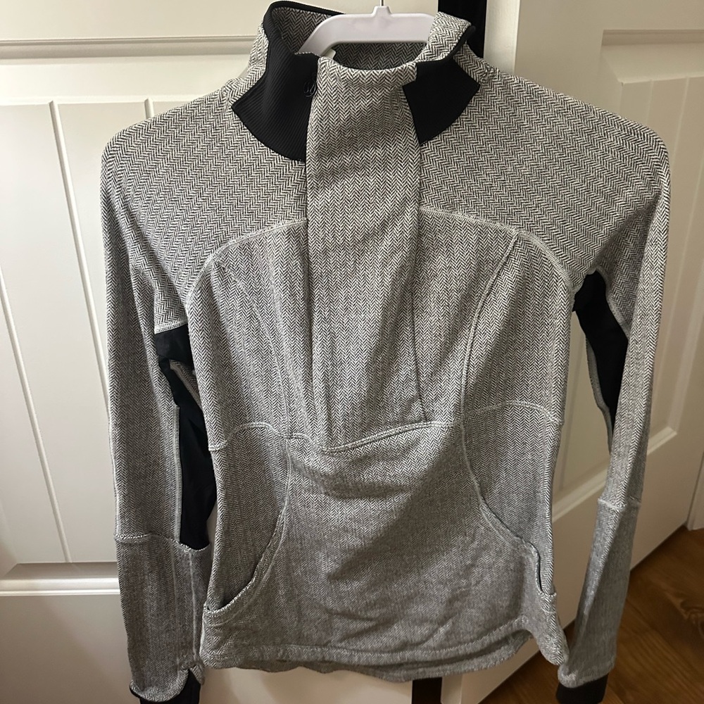 Gray and Black High-Neck Jacket